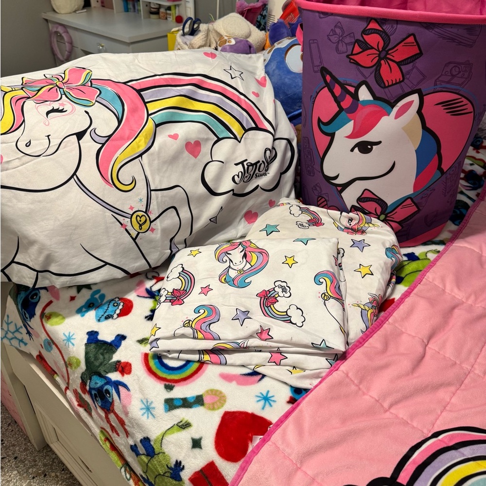 JoJo Siwa Pink and White Unicorn Pillows